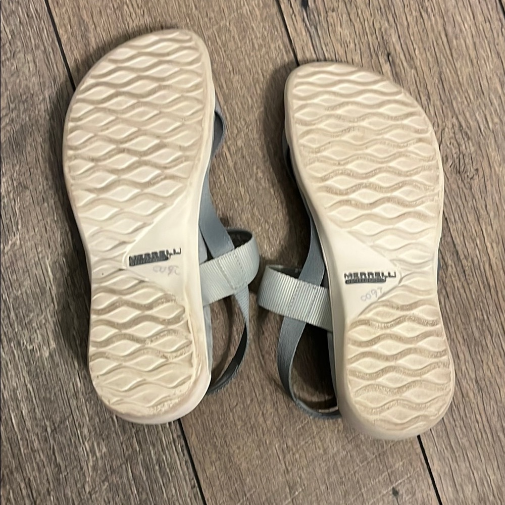 Merrell Gray Sandals with Cushioned Footbed and Sturdy Sole - Picture 9 of 10